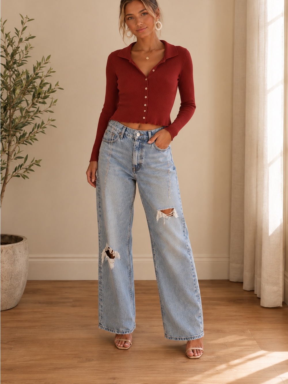Abercrombie & Fitch "The Mom" High Rise Relaxed Straight Jeans